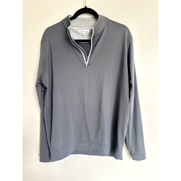 Peter Millar Perth  Performance Quarter Zip in Iron Gray Size Medium - Picture 1 of 9